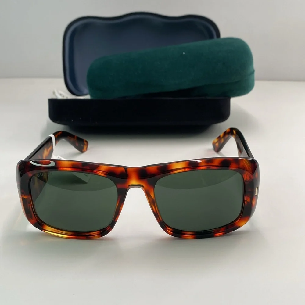 New Authentic Gucci GG1080S 003 Eyewear Rectangular Frame Sunglasses